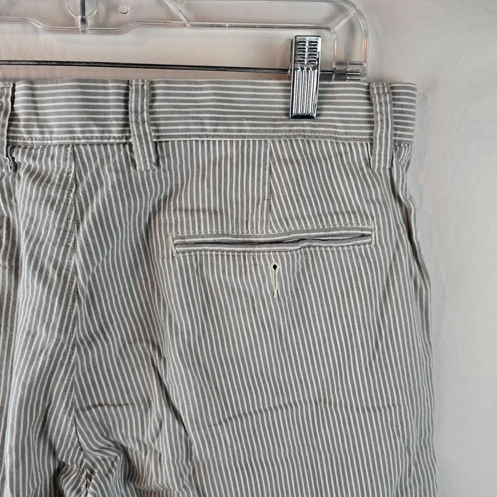J Crew Shorts Mens 31 Beige White Striped Summer Casual 10